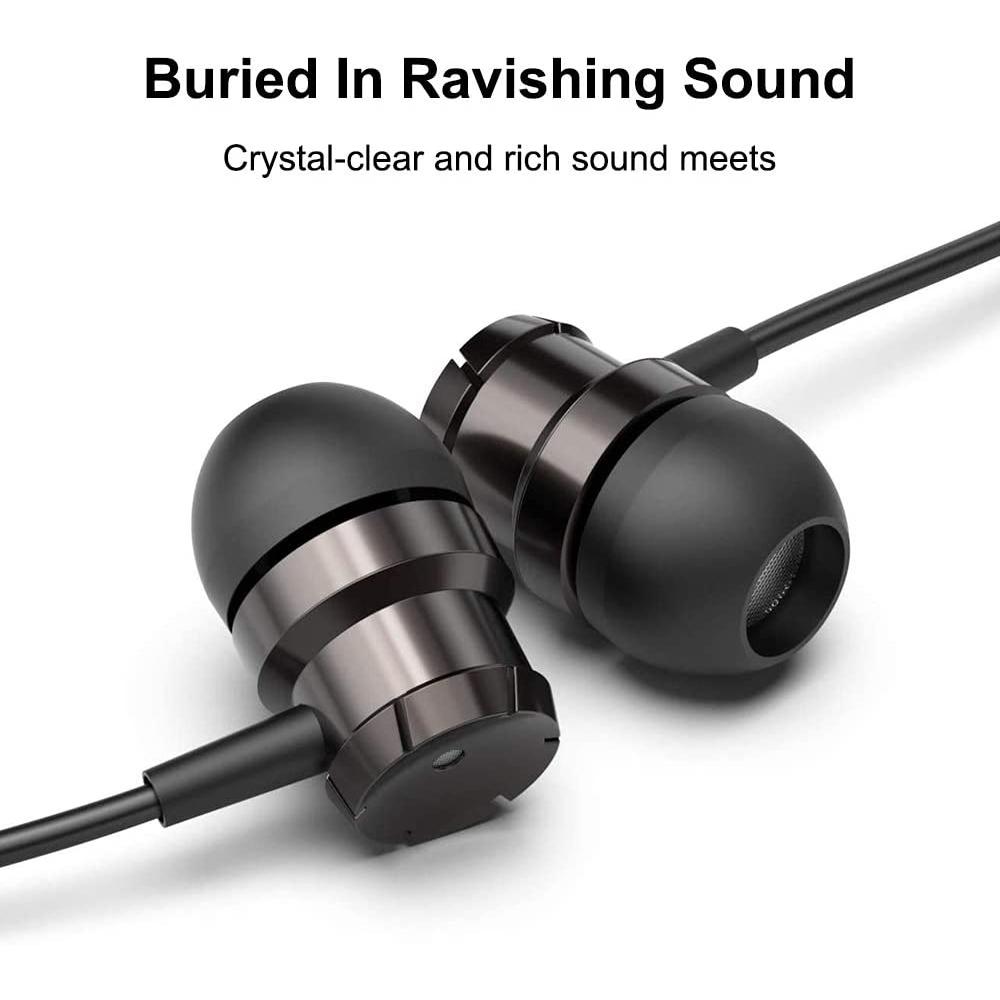 3-Pack: Noise Isolating Tangle Free In-Ear Headphones with Microphone In-Ear Headphones - Tophatter Daily Deals